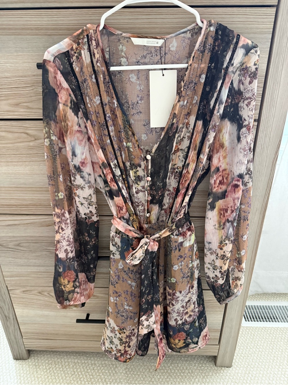 NWT Zara Floral Wrap Mini Dress